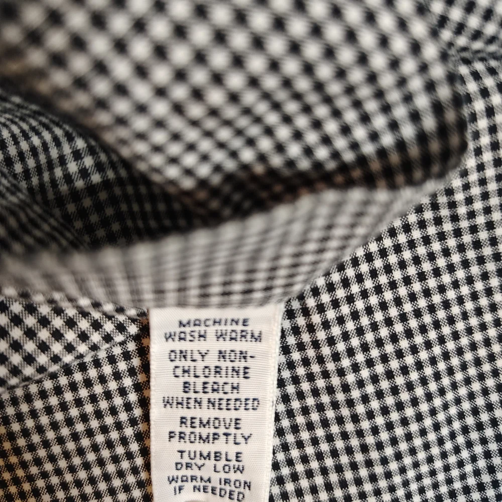 Ralph Lauren Black Plaid Gingham Classic Fit Button Down Mens Size 16.5 36/37